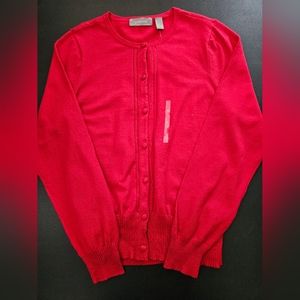 NWT - Liz Claiborne Cotton Blend Red Cardigan - Size XL